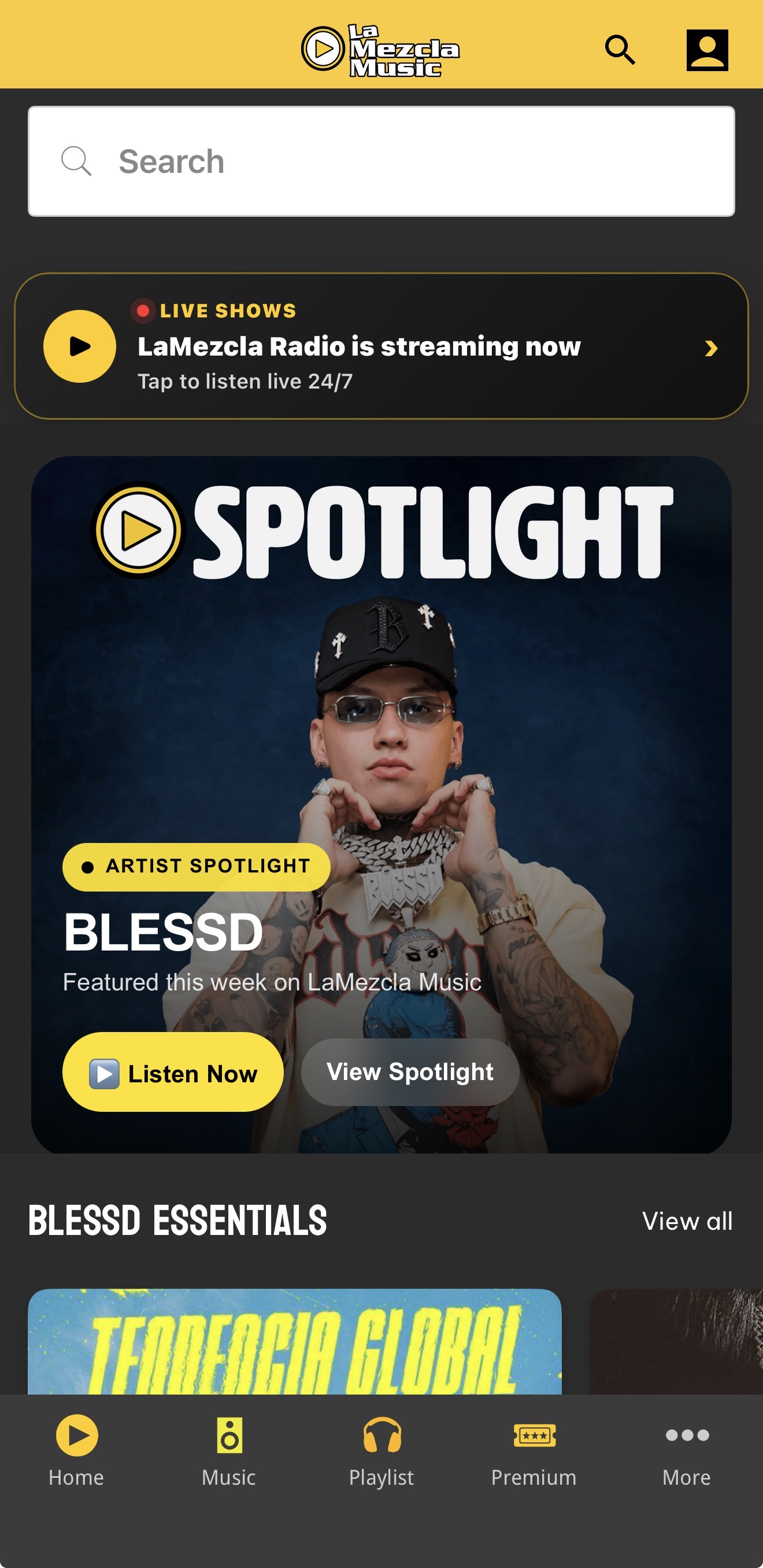 LaMezcla Music app home hub